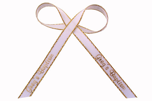 1/4" Gold Edge Personalized Favor Ribbons (50 Pieces)