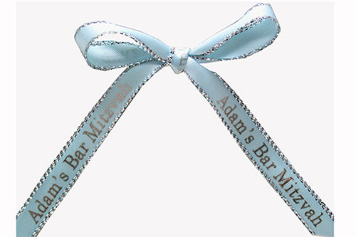 1/4" Silver Edge Personalized Favor Ribbons (50 Pieces)