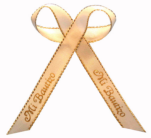 3/8" Gold Edge Personalized Favor Ribbons (50 Pieces)