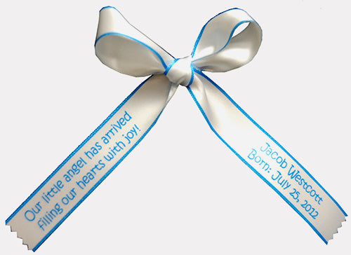 5/8" Personalized Favor Ribbons - 2-line print with border (50 Pieces)