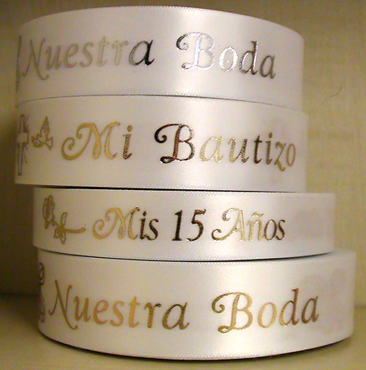 7/8" Plain Edge Personalized Continuous Ribbon (96 Yard Roll)