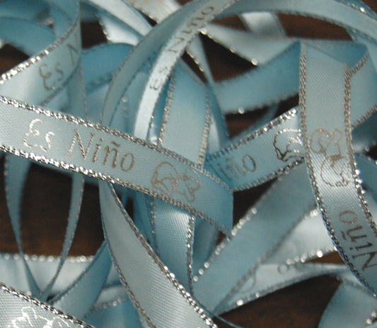 3/8" Silver Edge Personalized Continuous Ribbon (48 Yard Roll)